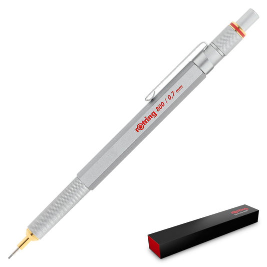 Rotring 800 Silver Mechanical Pencil with a 0.7 mm lead