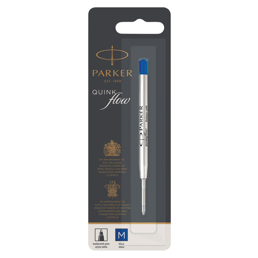 Parker Quinkflow Ballpoint Pen Refill with medium blue ink