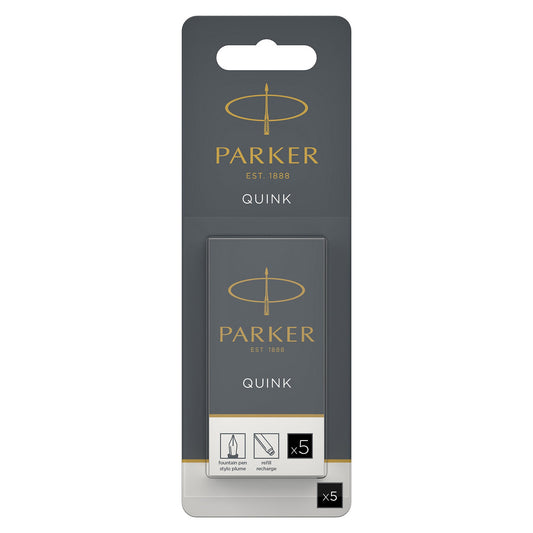 Parker Quink Black Ink Cartridges pack of 5