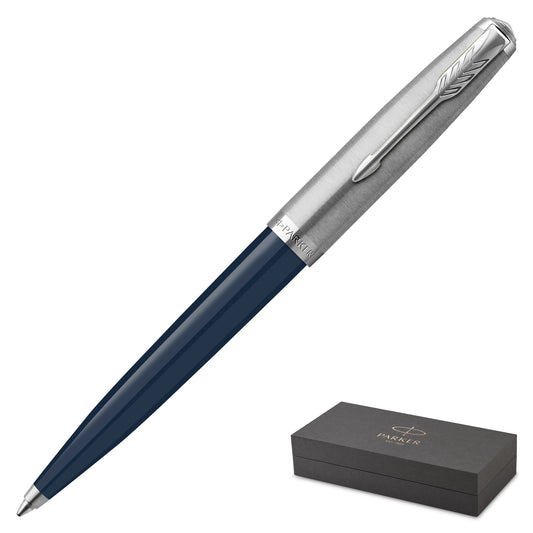 Parker 51 Mid Blue Chrome Trim Ballpoint Pen