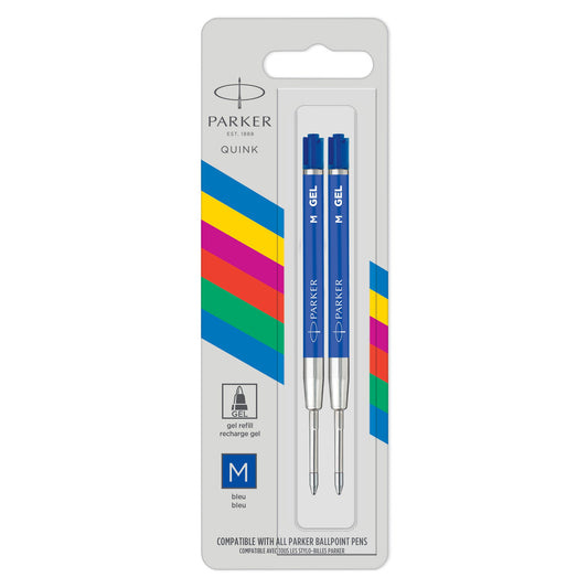 Parker Gel Ballpoint Pen Refill Medium 0.7mm Blue Pack of 2