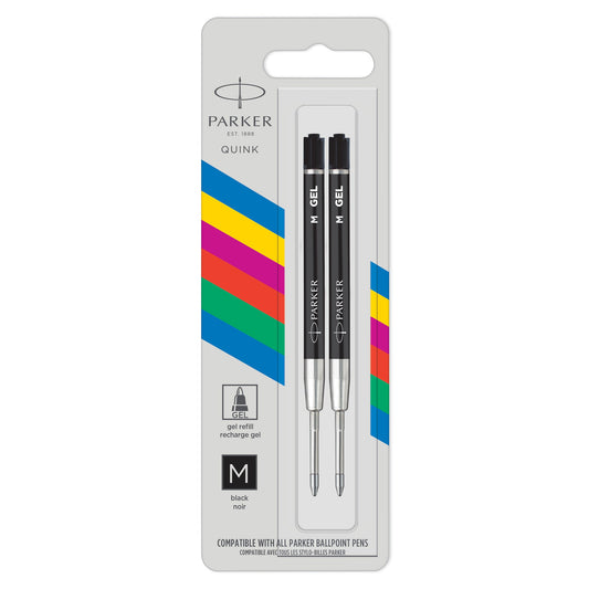 Parker Gel Ballpoint Pen Refill Medium 0.7mm Black Pack of 2