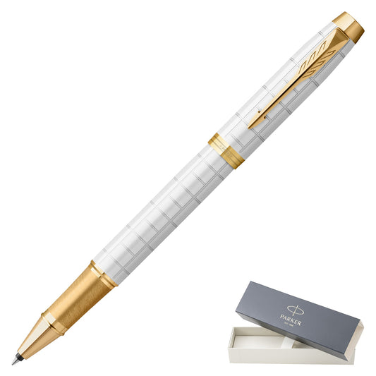 Parker IM Premium Pearl Gold Trim Rollerball Pen