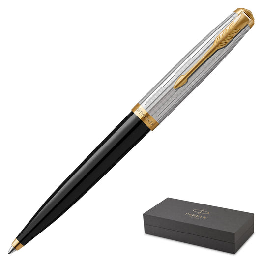 Parker 51 Premium Black Gold Trim Ballpoint Pen