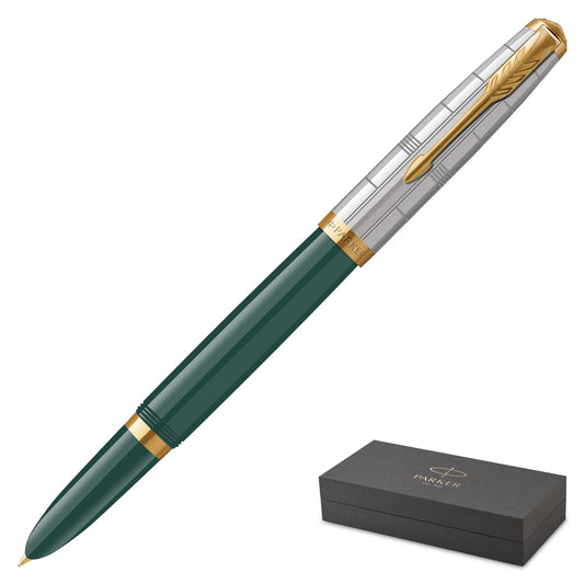 Parker 51 Premium Forest Green Gold Trim Fountain Pen